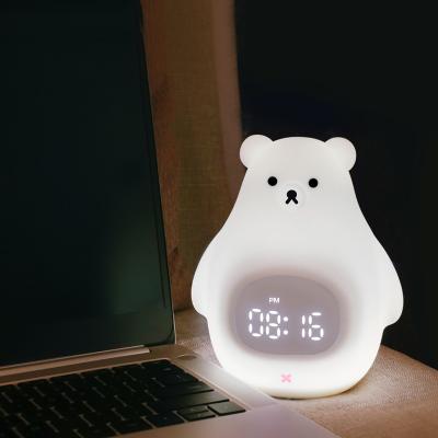 China LED Night Light and Sound Machine Cute Bear Sleep Training Clock for Kids' Bedrooms for sale