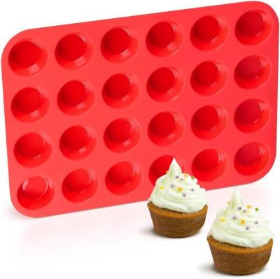 China 12/24 Silicone Cupcake Baking Cups in Nonstick Silicone Baking Pan for Kitchen for sale