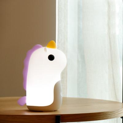 China Mini Smart Unicorn Silicone Night Light Alarm Clock Support Dimmer Customized Designs for sale