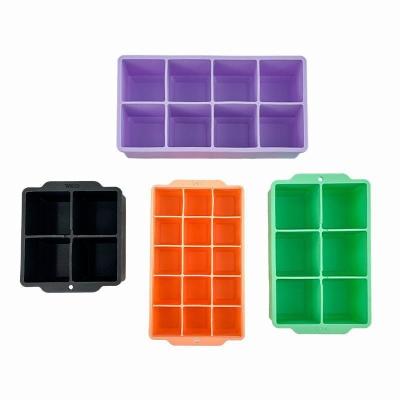 China Large Grade Silicone Ice Cube Square Tray Mold for DIY Ice Making Silicone Material for sale