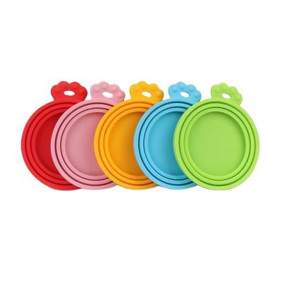 China 3 maten Silicone blikjes Deksels BPA-vrij Fits 3-15 oz blikjes Hou huisdiervoedsel vers Aanpasbaar Te koop