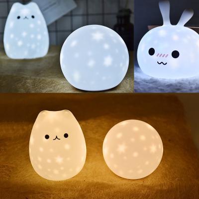 China Silicone schaduw LED lichtbron oplaadbaar nachtlicht ster projector voor kinderkamer Te koop