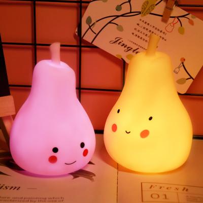 China Mini Led Nightlight Pear Lâmpadas de forma de abacate Suporte Dimmer Compacto Baby Night Light à venda