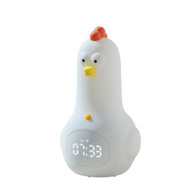 China Recharging Dimmer Eggshell Chicken Silicone Round Clocks Cute and Smart for Night Light for sale