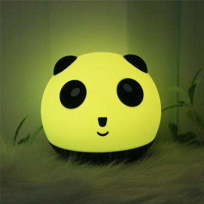 China Eco-friendly Baby Cute Kids Lamp Silicone Atmosphere Light Panda Silicone Pat Led Night Light For Kids for sale