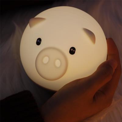 China Customer Logo Novelty Toy Baby Lighting Decoration Kawaii Animal Kids Lights Cute Pig Led Bedside Table Lamp for sale