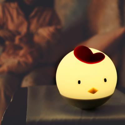 China Silikon Eierschale Huhn Nachtbett Licht Lampe Led Touch Nachtlampe ABS Warm Schalter Leistung zu verkaufen