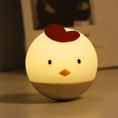 China Vegetable Chicken Silicone Sleeping Night Light Cartoon Trend Play Fun Mini Decoration USB Charging Lamp for sale