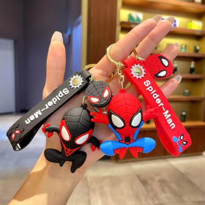 Cina 3D silicone cartone animato film Bambola eroe Spiderman Spider-man Iron Rubber Keychain in vendita