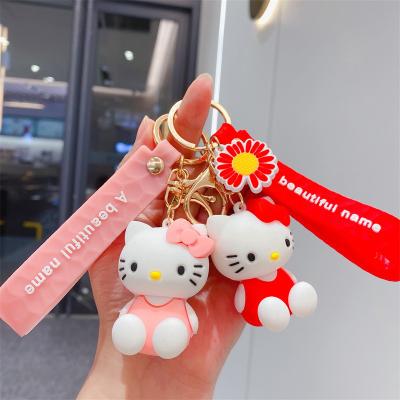 China Hello Kitty Figure Keychain Soft PVC Keychain Sublimate com Key Ring Acessórios à venda