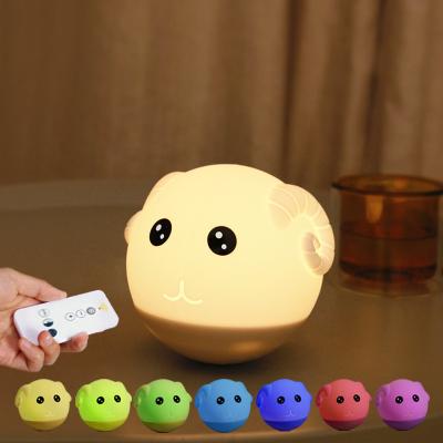 China Sheep Night Light 11*11*10 Dimensions Portable RGB Nightlight Ideal Birthday Gift for Baby Kids for sale