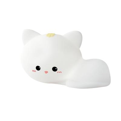 Cina Stile di design asiatico Ricaricabile LED Silicone Gatto Silicone Lampada Bambini Luce notturna Lampada da sonno in vendita