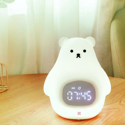 China 130x110x153mm Timing Alarm Clock Night Light in Cute Cartoon Design for Better Sleep for sale