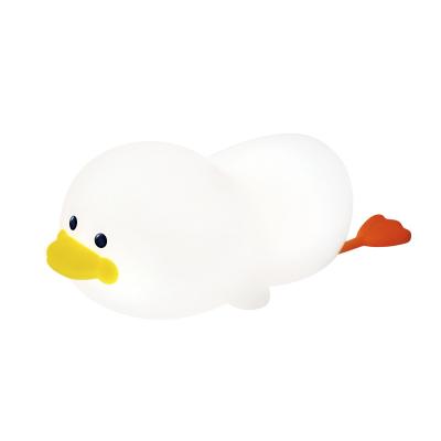 China Customer Logo Lovely Silicone GG Duck Timing Night Light for Kids Toys Wake Up Light for sale