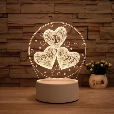 China Switch Control Magnetic 3D Multicolor Acrylic LED Night Light Plain Acrylic for Kids for sale