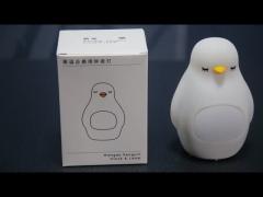 Cute Silicone Penguin NightLight for Children LED Sleep Trainer Alarm Clock Gift