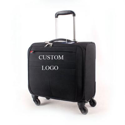 China Gift Daily Order Accepted Low MOQ Custom Made 16 Inch Nylon Fabric Rolling Lockable Business Laptop Suitcase for sale