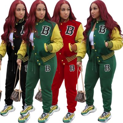 China Selling Women Fitness Gym Sports Sports Joggers Warm Pants Two-Piece Set Baseball Jacket for sale