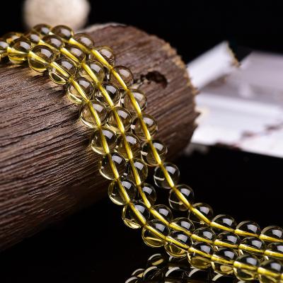 China Eco-friendly natural lemon yellow citrine semi-finished rough stone polished loose beads Diy bracelet necklace jewelry accessories wholesale for sale