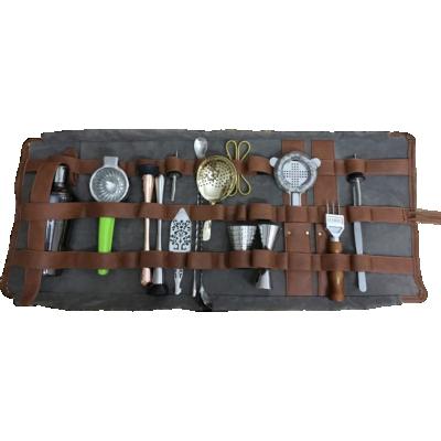 China Viable 17 Pieces Mixology Bartender Tool Kit Bar Tool Barware Cocktail Set Mixer Shaker Stainless Steel Cocktail Set With PU Bag for sale