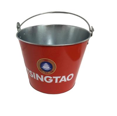 China Sustainable 5L Galvanized Tin Bucket Metal Beer Bucket Ice Bucket With Bottle Opener for sale