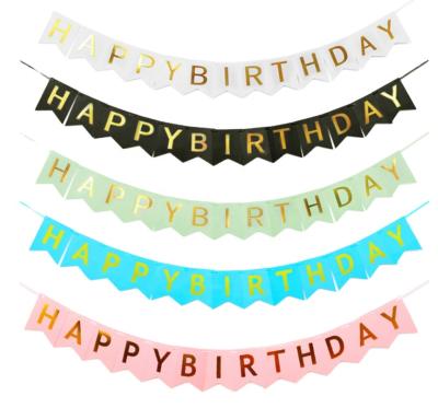 China Custom Birthday Party Hanging Paper Bunting Paper Bunting With Custom Pennant for sale