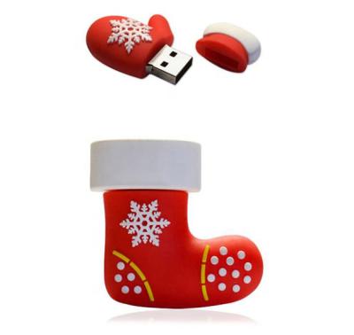 China Plastic Christmas USB Disk Christmas Socks Stockings Shaped Flash USB Drive Memory Stick 4GB 8GB 16GB 32GB 64GB 128GB for sale