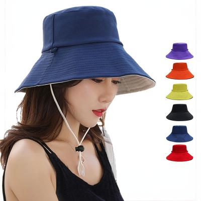 China Bucket hats XQL custom bucket hat for women Korean style sun protection beach hat to cover face Japanese style 2 sided fisherman hat for sale