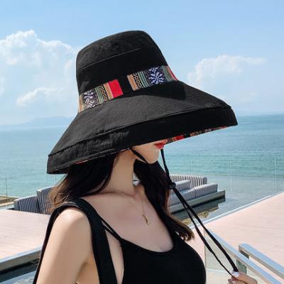 China Bucket hats XQL unisex custom muslin with strap foldable sun uv protection visor shade hats for women sunvisor summer sunflower bucket hats for sale