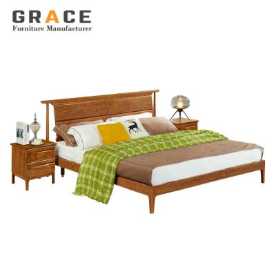 China Z8013 Modern Nordic Wooden Bed Frame Wooden Beds For Bedroom for sale