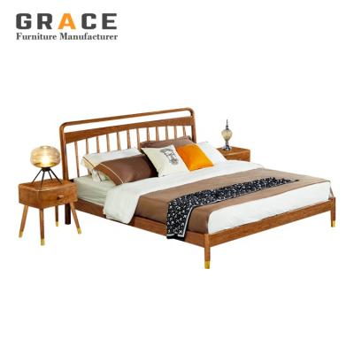 China Z8028 Modern Nordic Soft Wood Bed Furniture Wooden Beds Design for sale