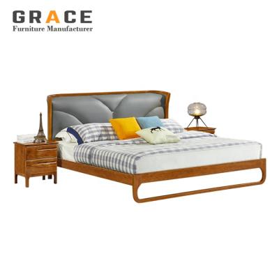 China Z8023 Modern Luxury Nordic Room Style Furniture Wood Frame Bed for sale