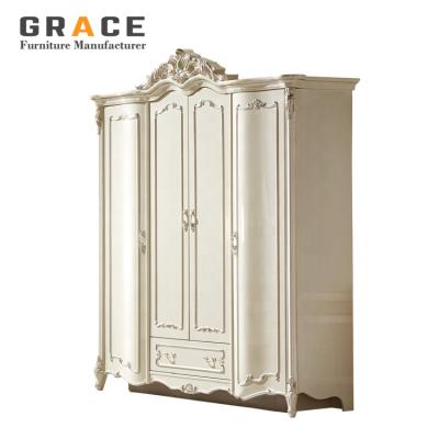 China H8802W 4 PANEL French-Italian White White Kids Closet Bedroom Wardrobe Designs for sale