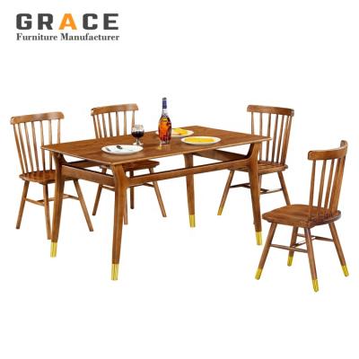 China 610 Modern Wood Folding Dining Tables And 6 Chairs Dining Set for sale