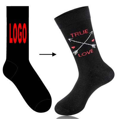 China Custom Valentine's Day QUICK DRY His and Hers Custom XOXO Kiss Novelty Fashion Crew Socks for sale