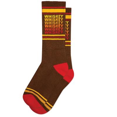 China QUICK DRY Custom Mens Womens Fun With Words Novelty WHISKEY Crew Socks for sale