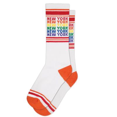 China Custom Fashion Words Novelty Funny CITY Crew Socks QUICK DRY for sale