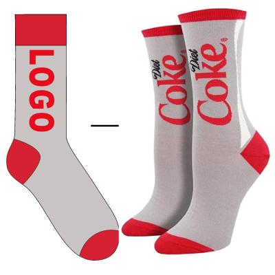 China Custom Logo Socks QUICK DRY with coke dress socks creative cartoon japanese cotton in tube socks for sale