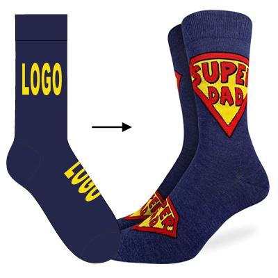 China QUICK DRY Custom OEM Logo Super Dad Adult Crew Socks for sale