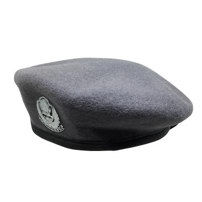 China 100% Custom Military Picture Wool Decorate Logo Womens Beret Hats for sale