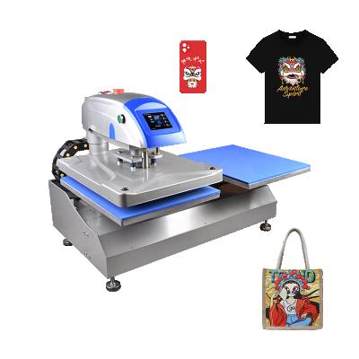 China Garment Shops 40*50cm Double Tray Air Pneumatic Semi Automatic All Over Sublimation Masks Heat Press Machine for sale