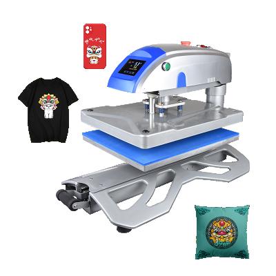 China Garment Shops 1800w / 2200w 40 x 50 Semi Automatic Air Pneumatic All Over Sublimation Heat Press Machine Single Tray for sale