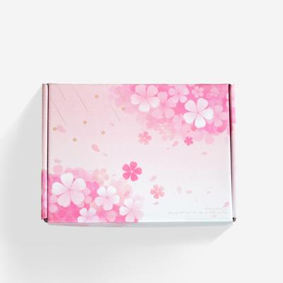 China Pink Logo Recyclable Custom Shoe Packaging Corrugated Shipping Box for sale