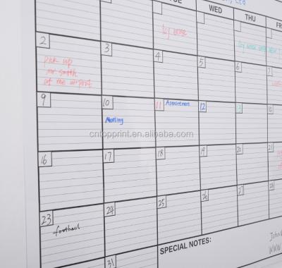 China Wall Calendar OEM Customized Film Premium Wet & Dry Erase Jumbo Size Wall Calendar for sale