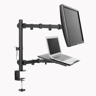 China Adjustable Dual Monitor Arm, LCD Monitor Arm with Laptop Notebook Adapter 13-27inch for sale