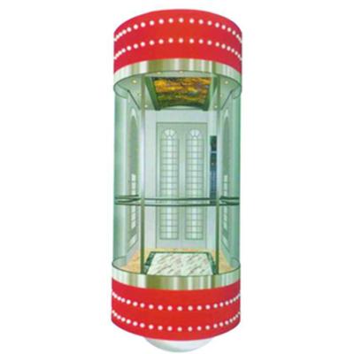 China Low Noise FUJI Retro Home External Elevator Small Panoramic Elevator Cabin 1000kg Glass Elevator for sale