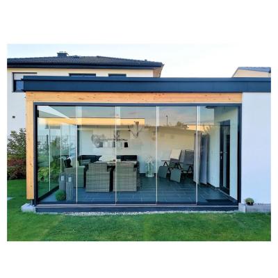 China Waterproof garden structure 10mm frameless aluminum glass sliding door system for patio roofing for sale