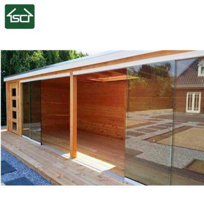 China Windproof Outdoor and Indoor Retractable Glass Sliding Wall for Sunroom Glass Gazebos for sale