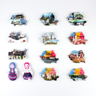 China Shape Promotional Hot Selling Romania Souvenir Fridge Magnet For Different Countries for sale