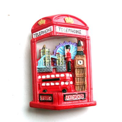 China Shape London Phone Booth Shape Souvenir Resin Magnets Poly Wholesale 3d Promotional Fridge Magnet for sale